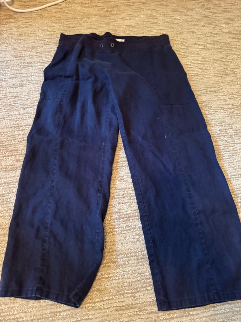 2/$15 PANTS 👖 SALE | Eileen Fisher Deep Navy Wide Leg Pull-On Linen Pants